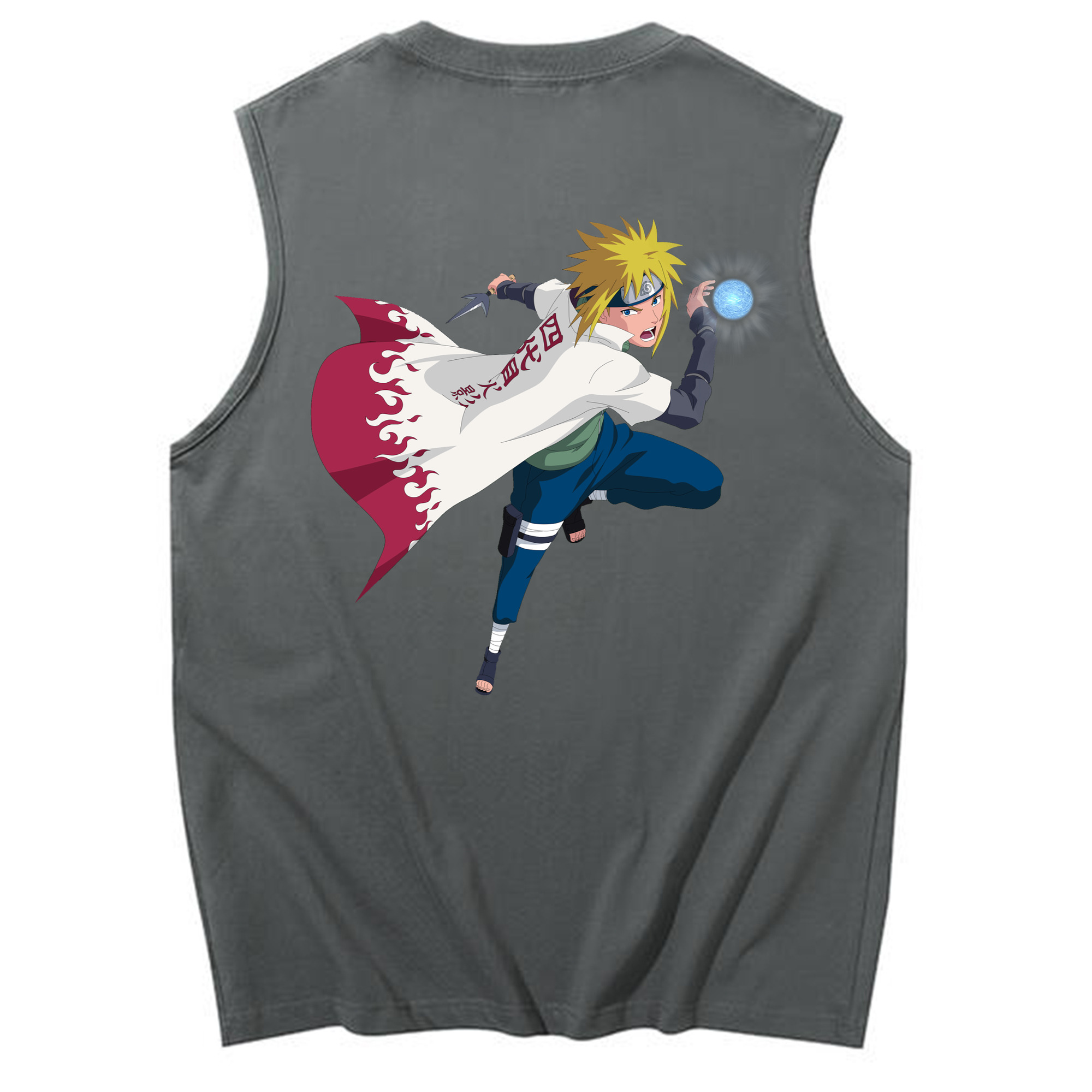 （画像用） NARUTO -ナルト- 波風 ミナト Namikaze Minato コットン100％タンクトップ（背面プリント）
